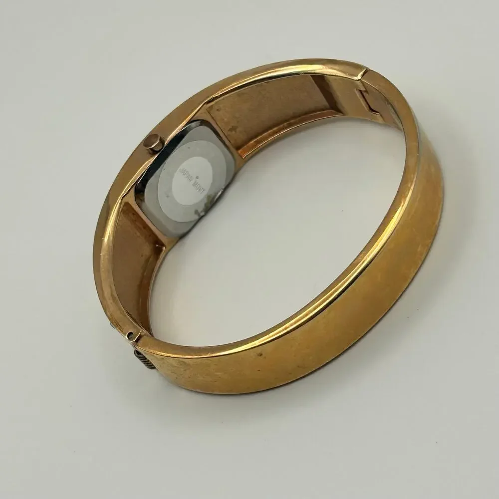 Geneva Rose Gold Crystal Embellishments Women’s Bangle  Watch New Battery